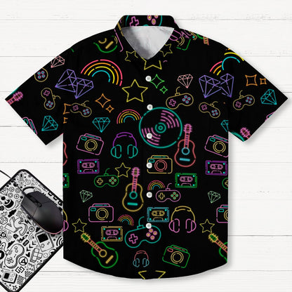 Cool Music Graphic Print Geek Shirt