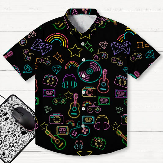 Cool Music Graphic Print Geek Shirt