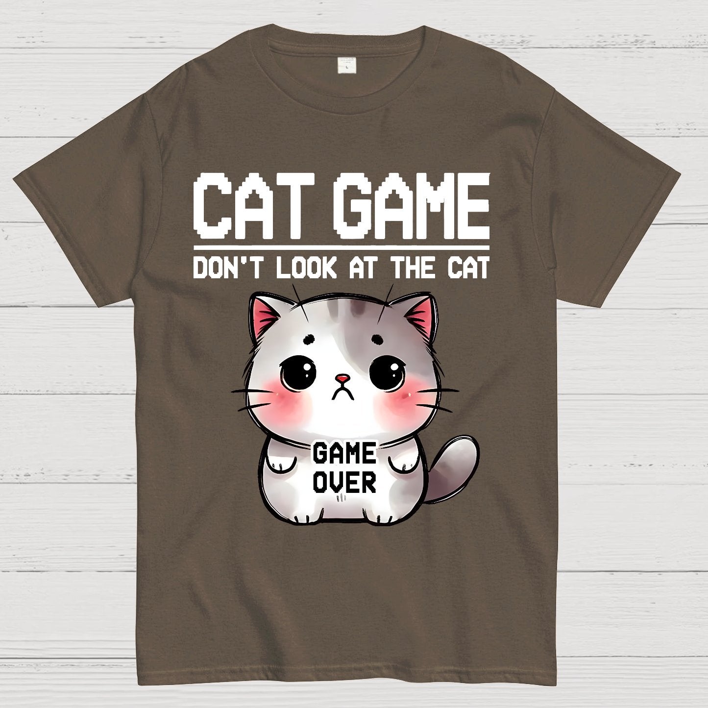 Funny Cat Game-Game Over Geek T-Shirt