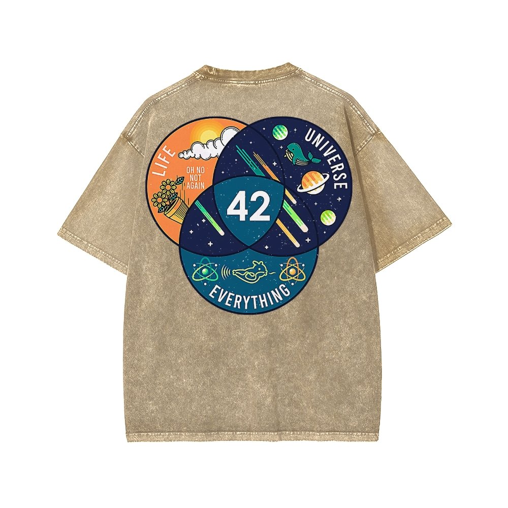 42 Answer to Life Universe and Everything Essential Washed T-shirt