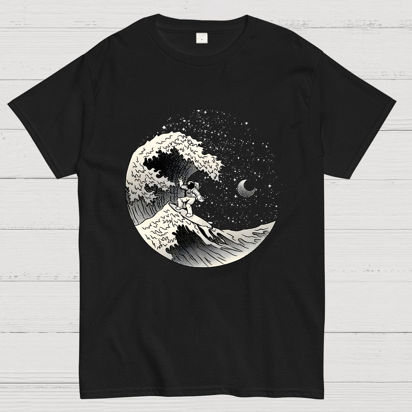Astronaut Surfing Kanagawa Wave by Tobe Fonseca Geek T-Shirt