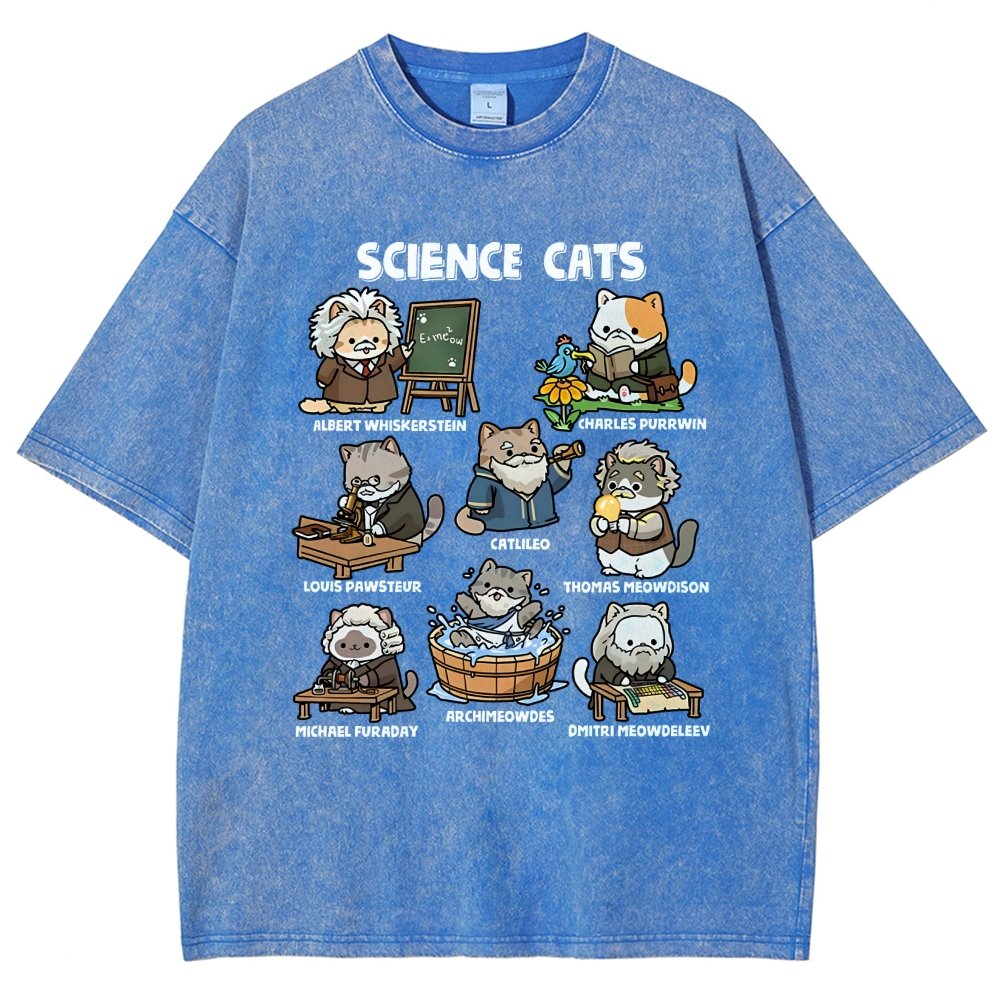 Science Cats Vintage Distressed T-shirt