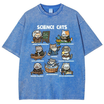 Science Cats Vintage Distressed T-shirt