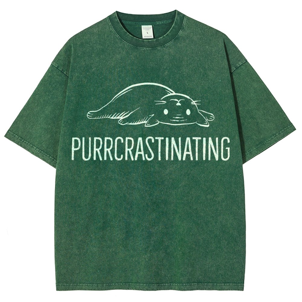 Purrcrastinating Vintage Distressed T-shirt