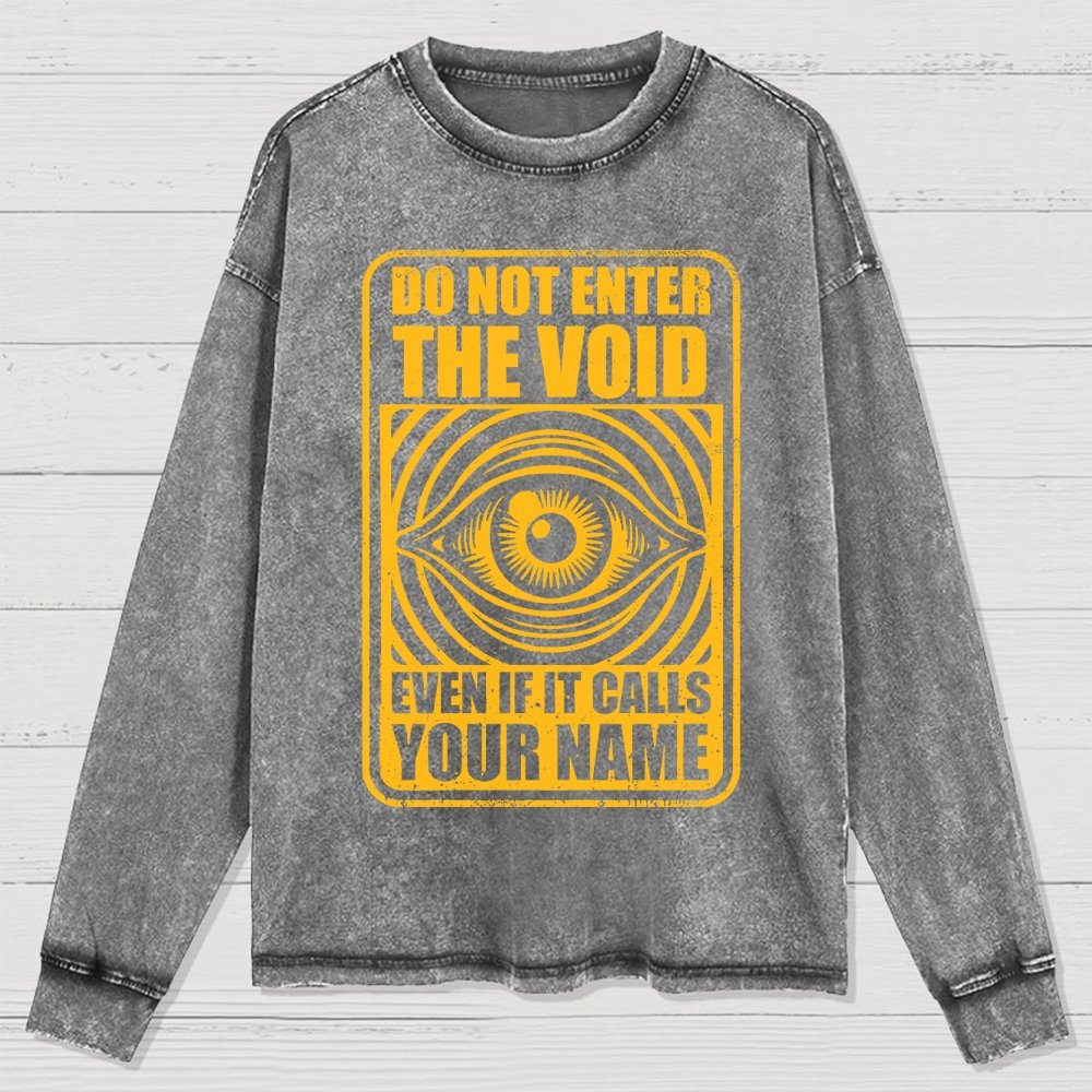 Horror Signs Call Void Washed Long Sleeve Tee