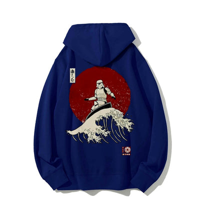 Cosmic Wave Printed Back Unisex Cotton Hoodie