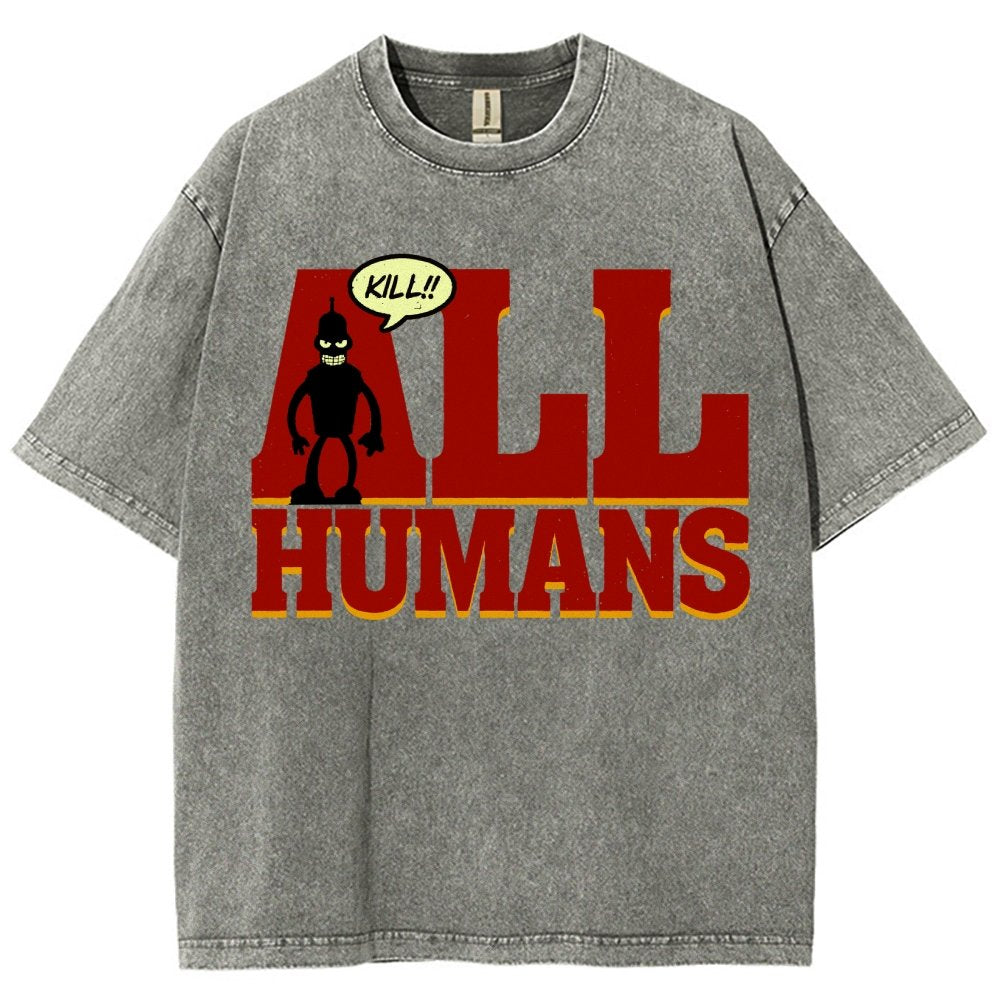 Kill All Humans! Vintage Distressed T-shirt