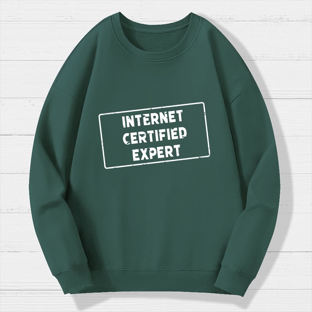 Internet Certified Expert Geek Cotton Sweatshirt