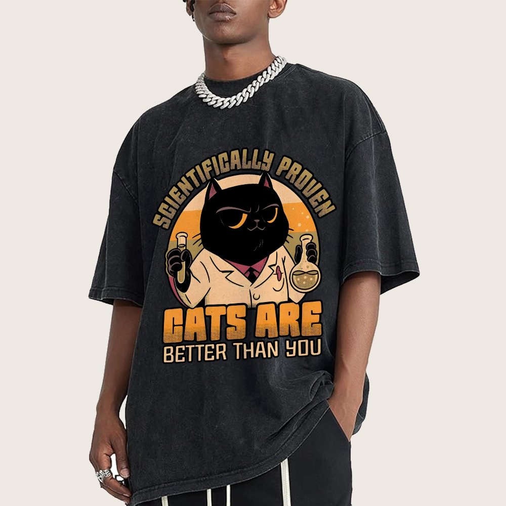 Cats Are Better Vintage Distressed T-shirt