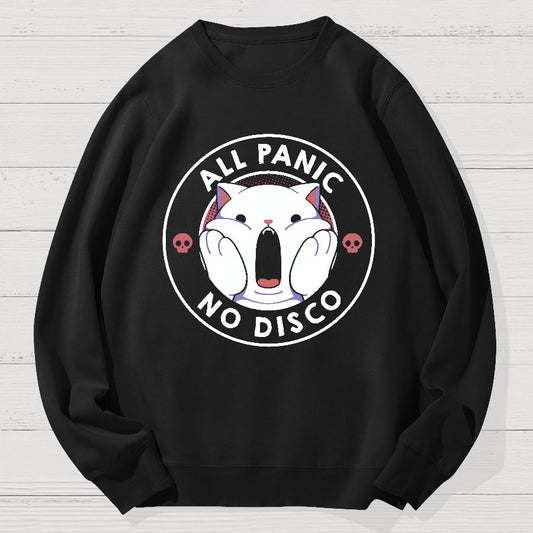 All Panic No Disco Funny Cat Geek Cotton Sweatshirt