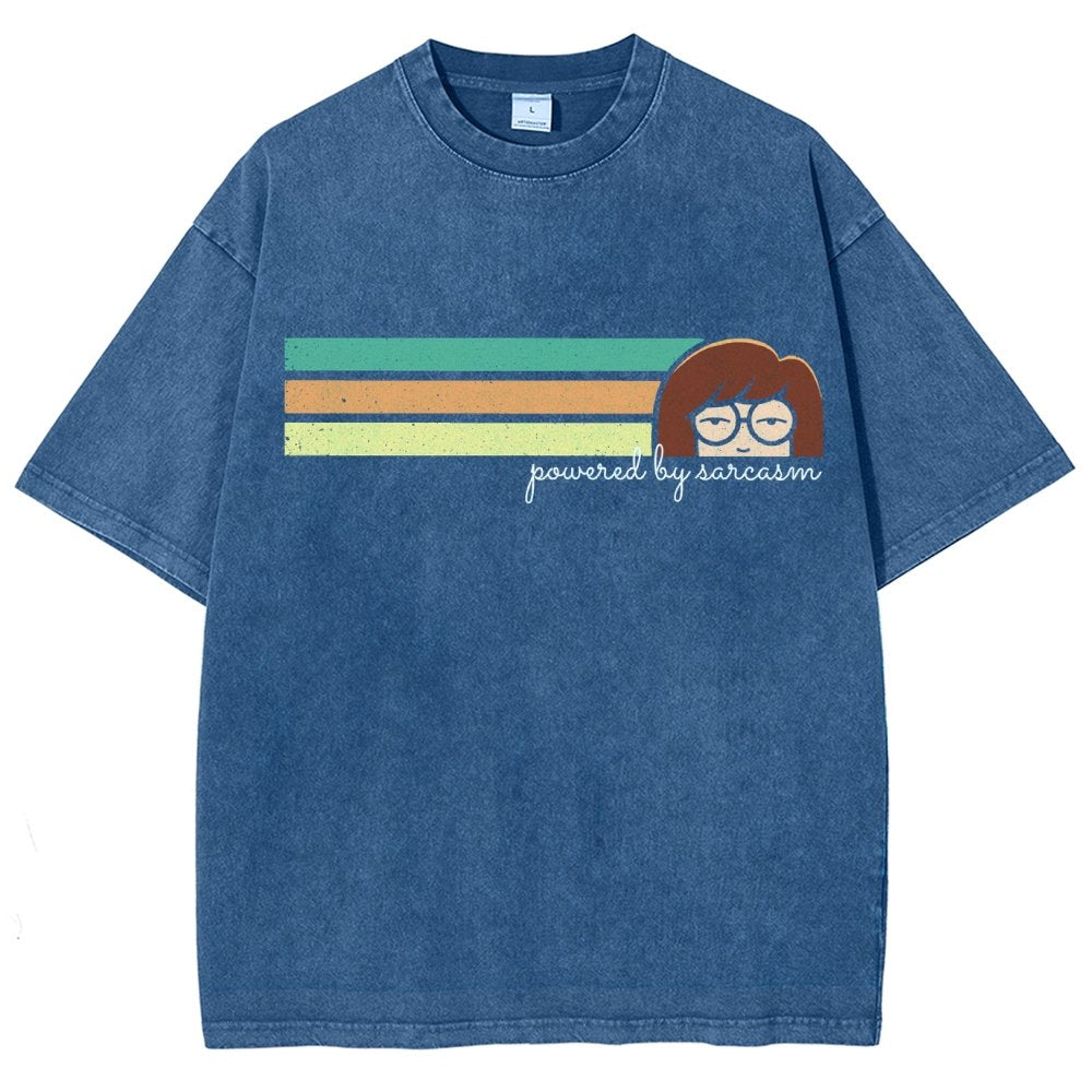 Power By Sarcasm Vintage Distressed T-shirt