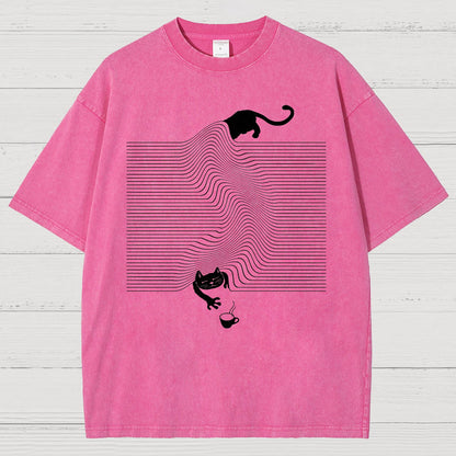 Funny Cat Vintage Distressed T-shirt