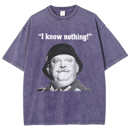 I Know Nothing Art Print Vintage Distressed T-shirt