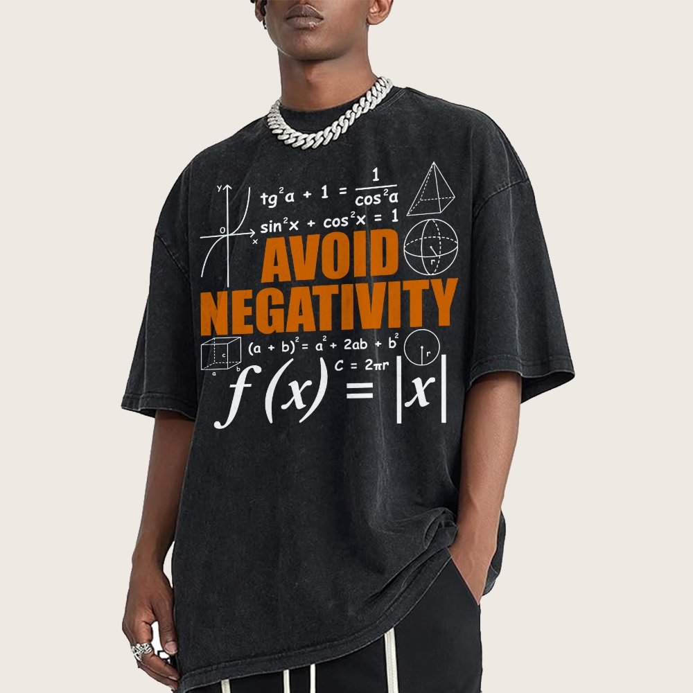 Avoid Negativity Funny Math Mathematician Vintage Distressed T-shirt