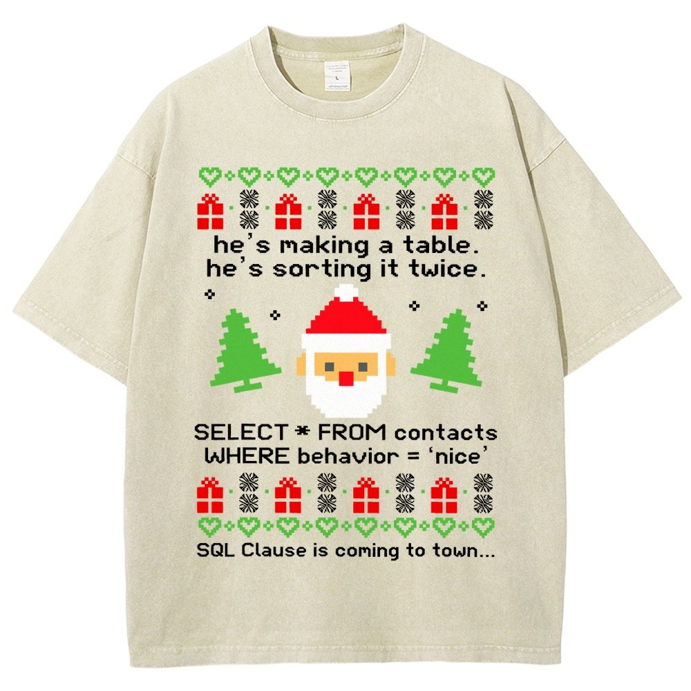 He's Making A Table Christmas Vintage Distressed T-shirt