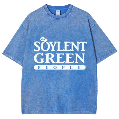 Mystery Green People Vintage Distressed T-shirt