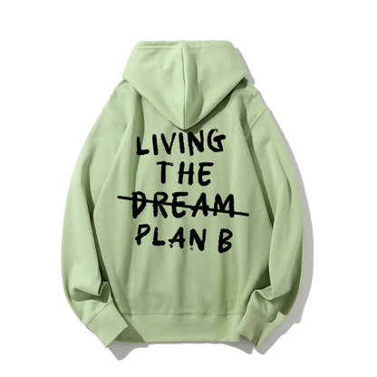 Living Plan B Printed Back Unisex Cotton Hoodie