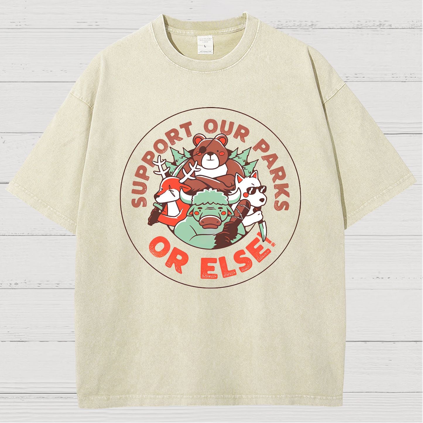 Support our Parks OR ELSE.Vintage Distressed T-shirt