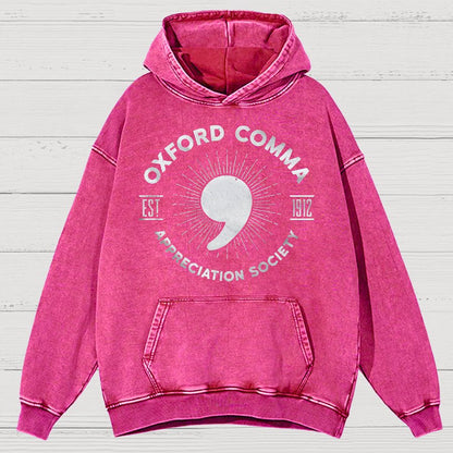 Men's Oxford Comma Appreciation Society Vintage Distressed Hoodie