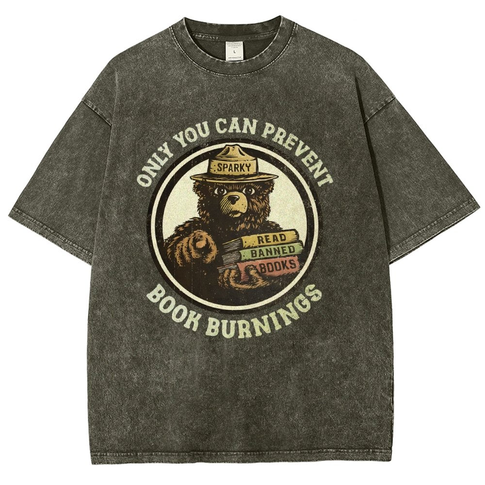 Only You Can Prevent Book Burnings Vintage Distressed T-shirt