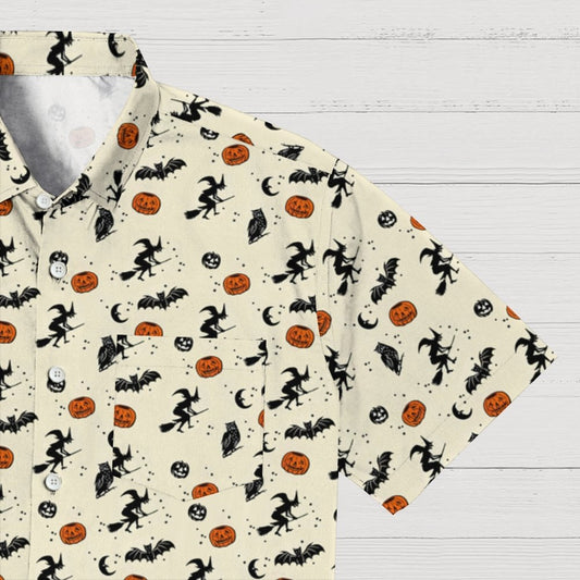Halloween Witch Riding A Broom Geeky Shirt