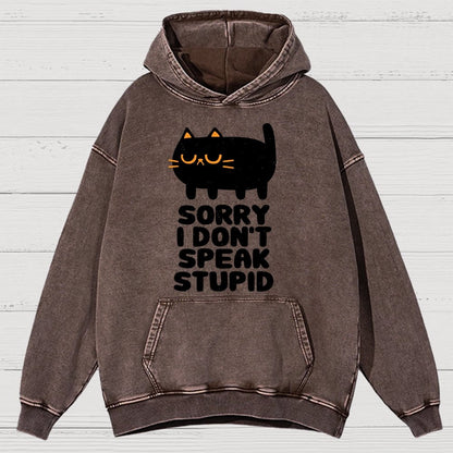 I Don't Speak Stupid Vintage Distressed Hoodie