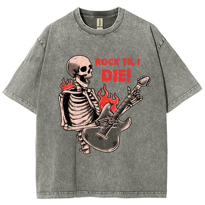 Rock Til I Die Vintage Distressed T-shirt
