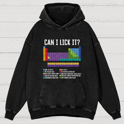 Can I Lick It Chemistry Teacher Science Day Vintage Distressed Hoodie