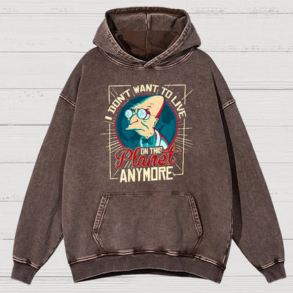 I Don't Want To Live Here Vintage Distressed Hoodie