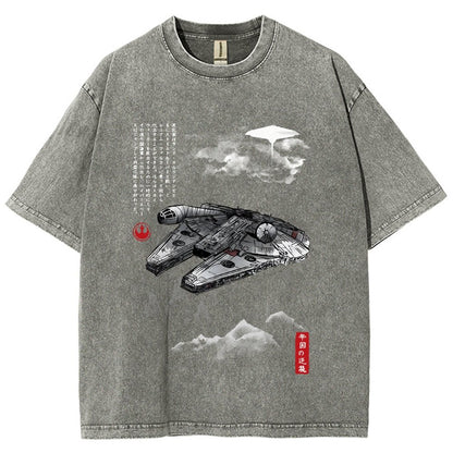 Escape from Mysterious City sumi-e Vintage Distressed T-shirt