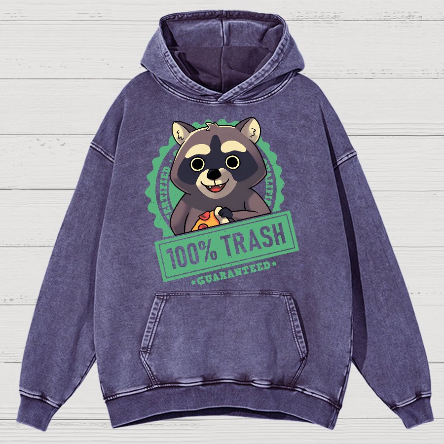 100% Cute Trash Panda Raccoon Seal Vintage Distressed Hoodie