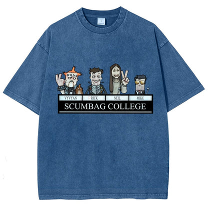 Cool Crew Scumbag College by HappyToast Vintage Distressed T-shirt