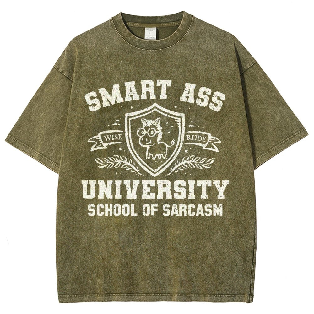 Smart Ass University Vintage Distressed T-shirt