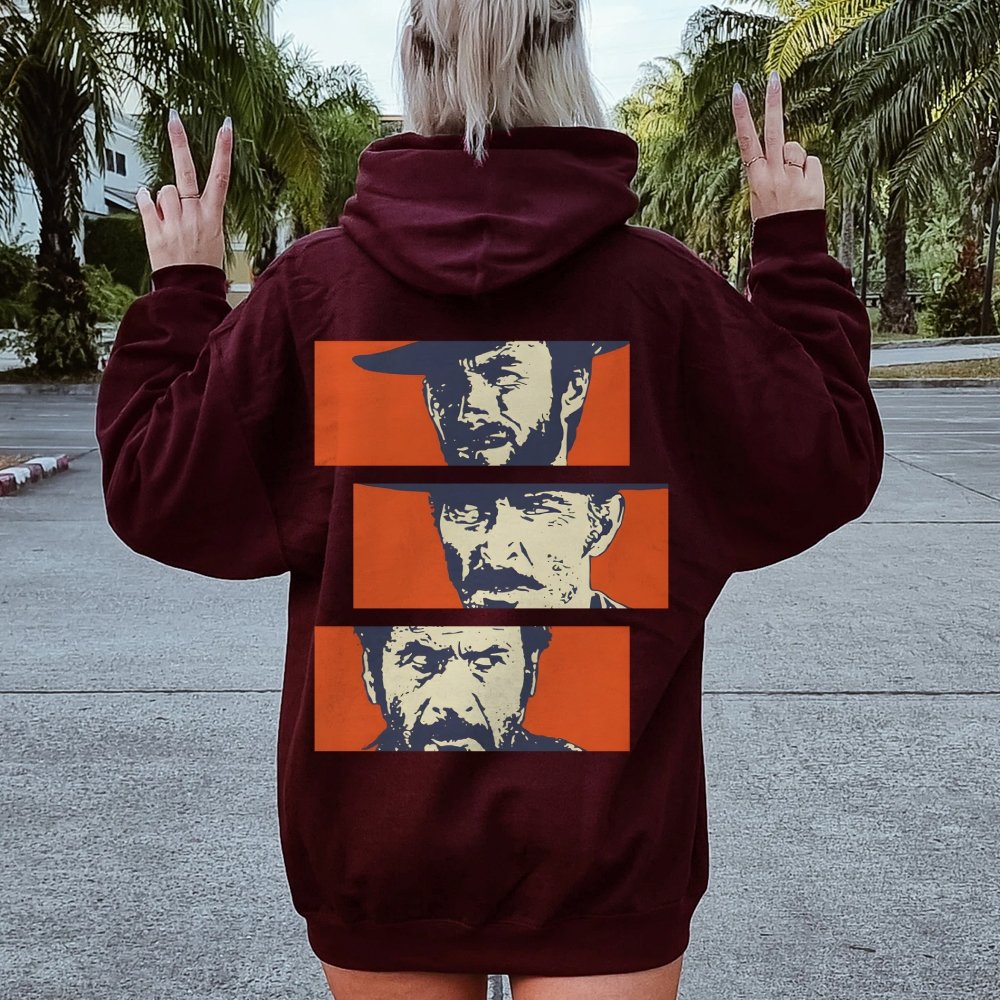Buono Brutto Cattivo Printed Back Unisex Cotton Hoodie