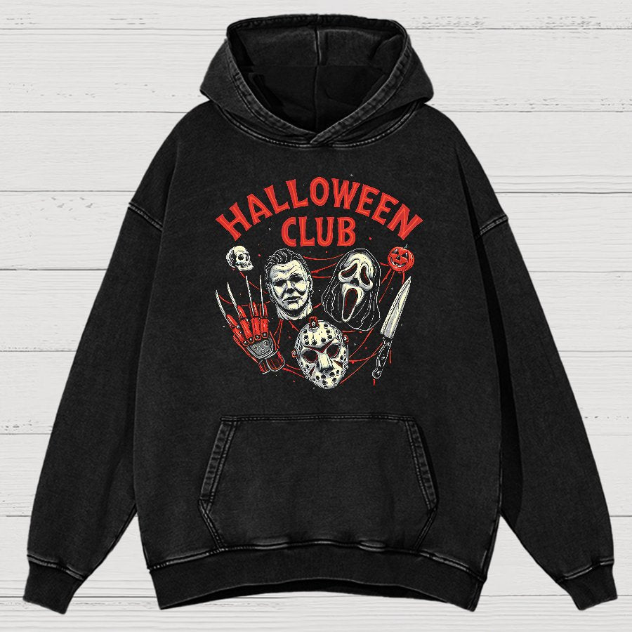 Halloween Club Vintage Distressed Hoodie