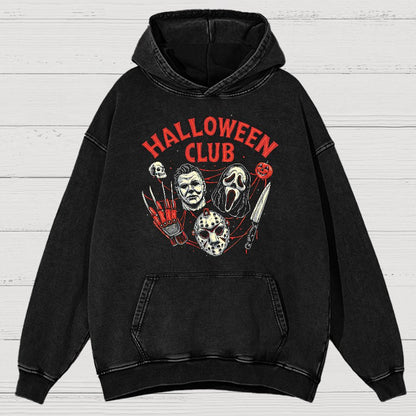 Halloween Club Vintage Distressed Hoodie