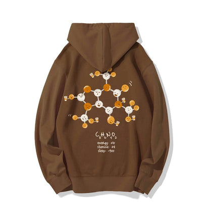 Caffeine Power Up Printed Back Unisex Cotton Hoodie