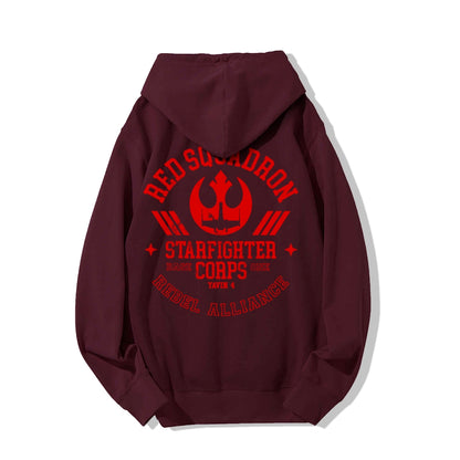 Red Team Base One Printed Back Unisex Cotton Hoodie