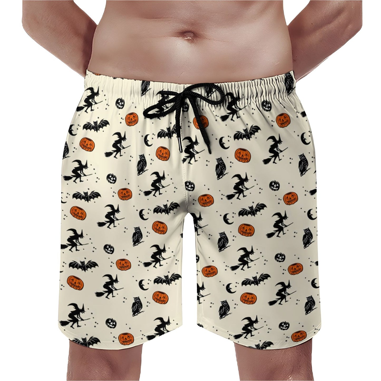Halloween Witch Riding A Broom Geek Shorts
