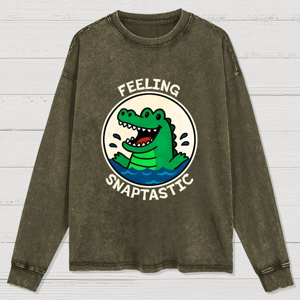 Feeling Snaptastic Washed Long Sleeve Tee