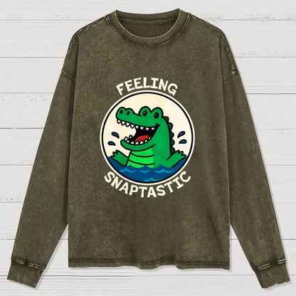 Feeling Snaptastic Washed Long Sleeve Tee
