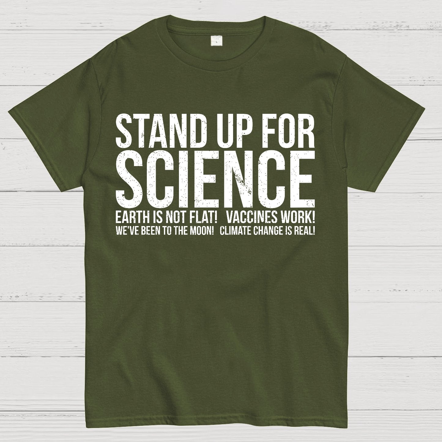 Earth Is Not Flat Stand Up For Science Geek T-Shirt
