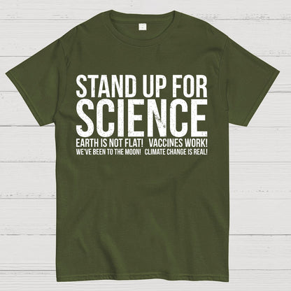 Earth Is Not Flat Stand Up For Science Geek T-Shirt