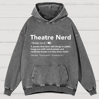 Funny Theatre Nerd Vintage Distressed Hoodie