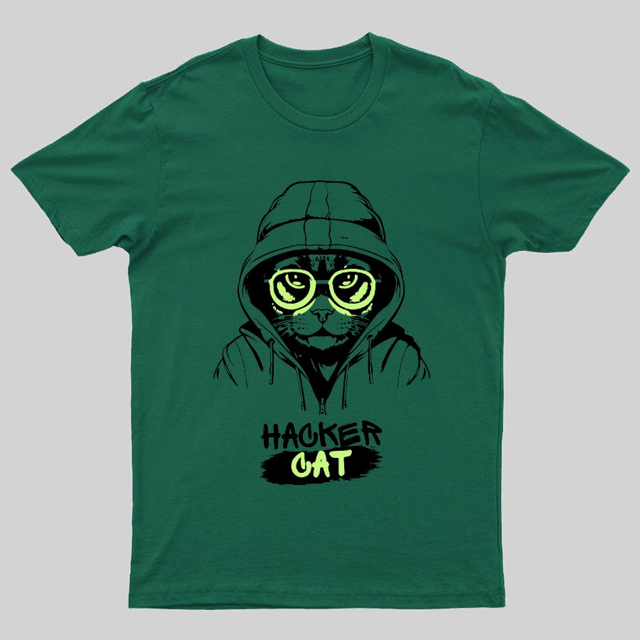 Hacker Cat Geeky T-Shirt