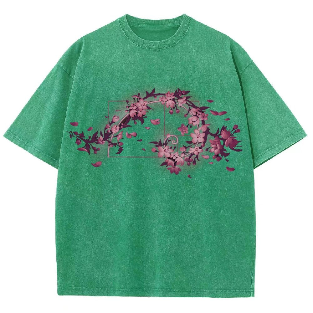 Golden Sakura Season Vintage Distressed T-shirt