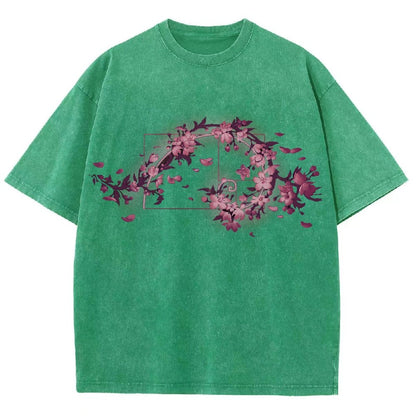 Golden Sakura Season Vintage Distressed T-shirt