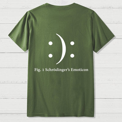 Schrodinger's Emoticon Front And Back Printing Geek T-Shirt