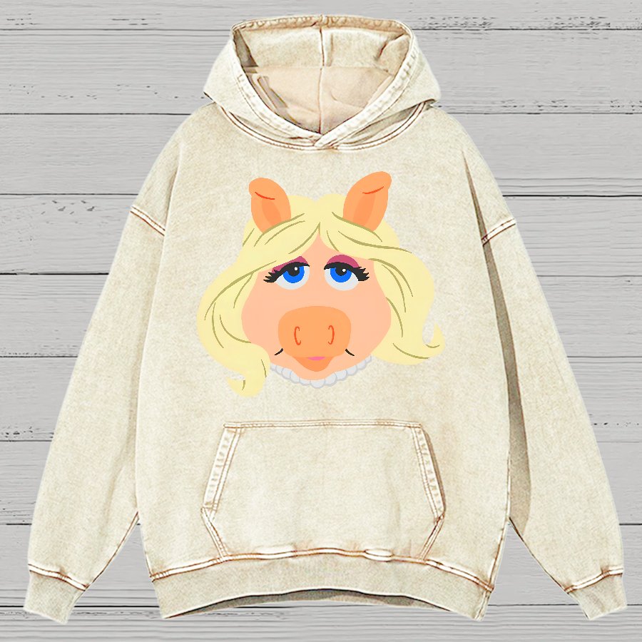 Retro Pop Culture Puppet Face4 Vintage Distressed Hoodie