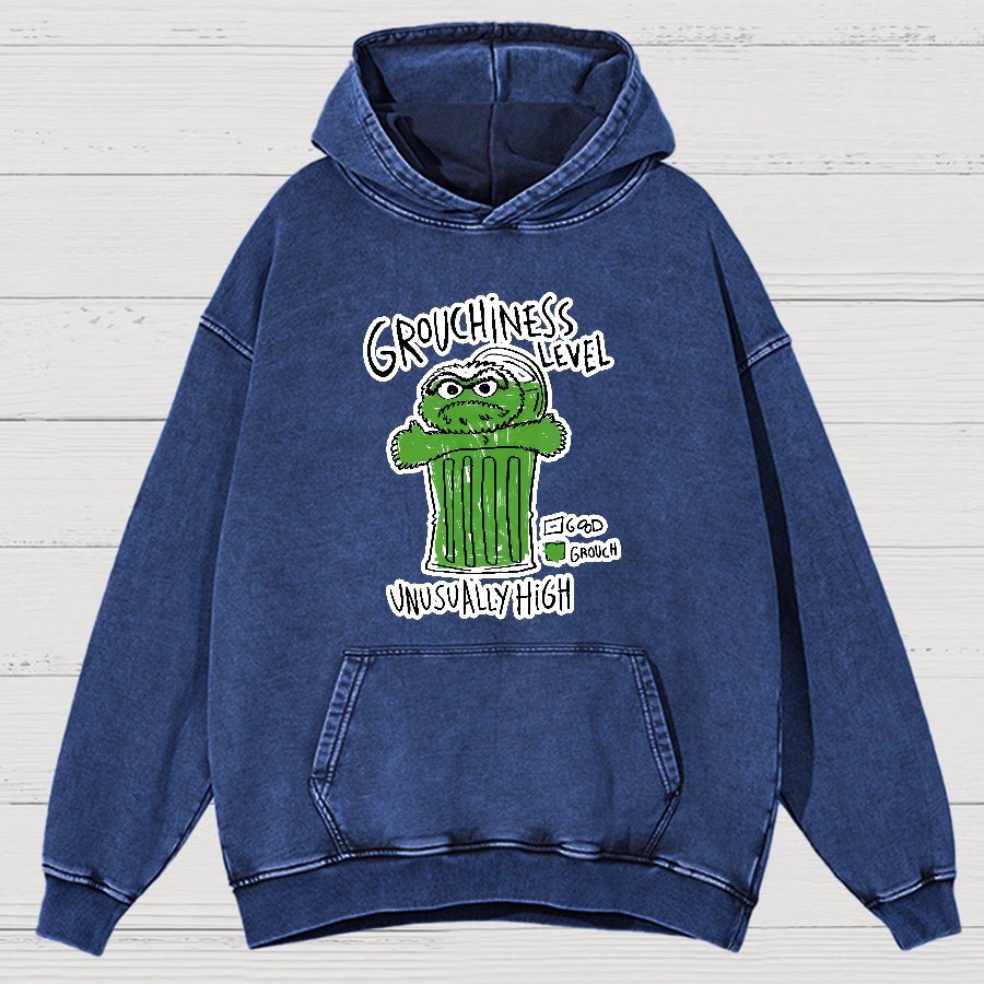 Grouchiness Level Vintage Distressed Hoodie
